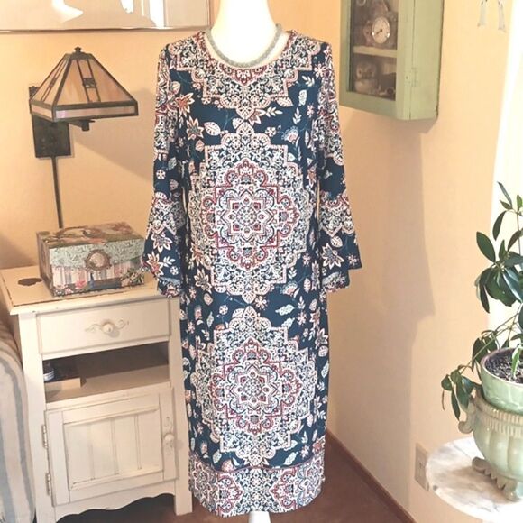 Shelby & Palmer Shift Dress. Boho, Avant Garde, Arabesque - Picture 1 of 15